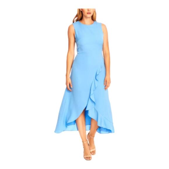 Vince Camuto Dresses & Skirts - VINCE CAMUTO Rumple Twill Flutter-Hem Dress Blue Size 4 NWT
